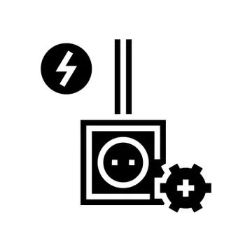 Socket installation glyph icon vector illustration Stock Illustration