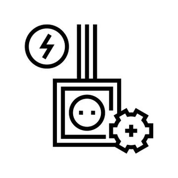 Socket installation line icon vector illustration Stock Illustration