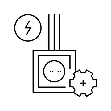 Socket installation line icon vector illustration Stock Illustration