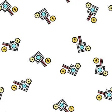 Socket installation vector seamless pattern Stock Illustration
