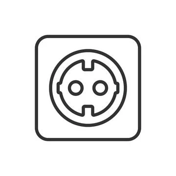 Socket, in line design. Socket, Outlet, Plug, Electrical, Power, Wall, Energy on Illustrazione stock