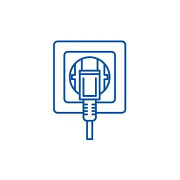 Socket line icon concept. Socket flat vector symbol, sign, outline illustration Stock Illustration