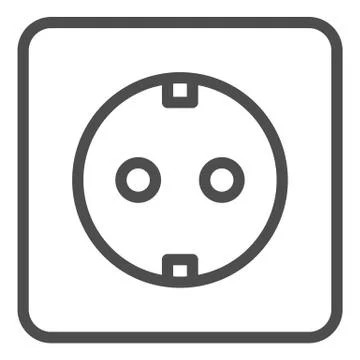 Socket line icon. Electrical vector illustration isolated on white. Power Stock Illustration
