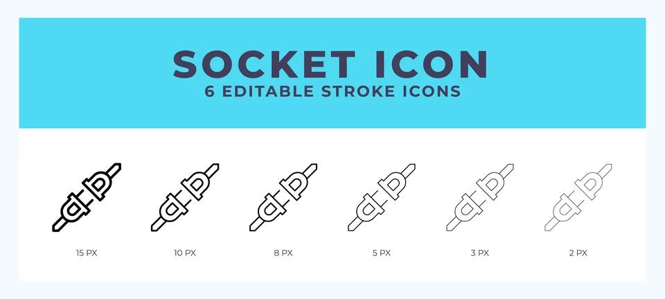 Socket line icon for websites and apps. Vector illustration with editable s.. Stock Illustration