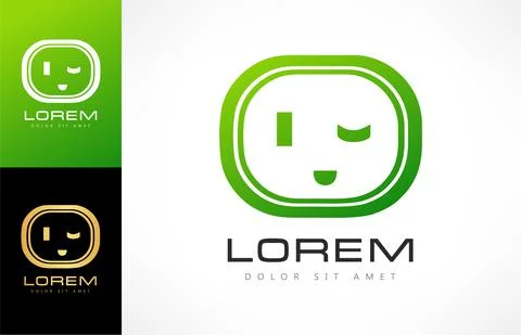 Socket logo vector. Electrical outlet winks. Electricity design. Illustrazione stock