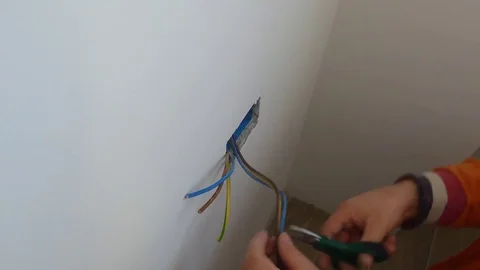 Socket outlet.. installation. Video stock 103638320