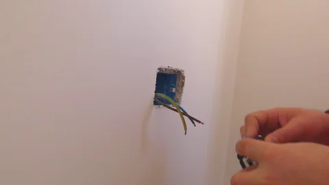 Socket outlet. installation Stock Footage 103640343