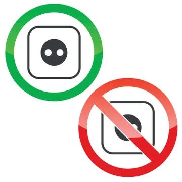 Socket permission signs set Stock Illustration