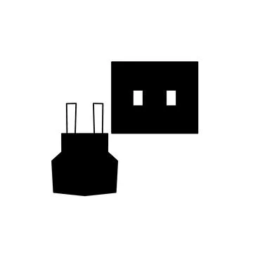 Socket with plug flat illustration icon Stock Illustration