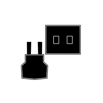 Socket with plug flat illustration icon Stock Illustration