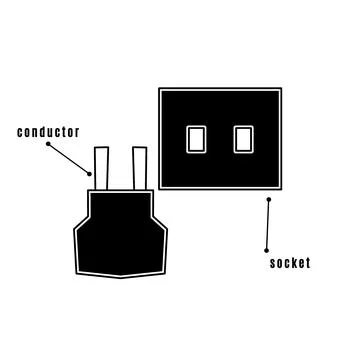 Socket with plug flat illustration Stock Illustration