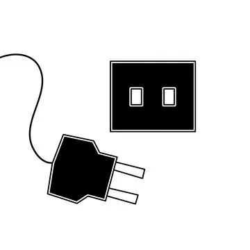 Socket with plug flat illustration Illustrazione stock