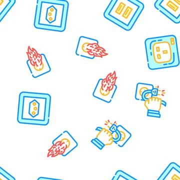 Socket Power Electrical Accessory Icons Set Vector Stock Illustration