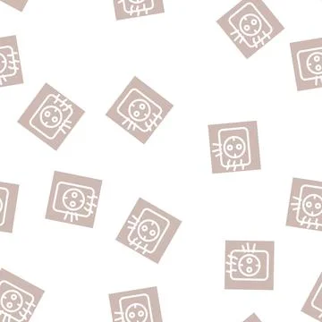 Socket repair glyph vector seamless pattern sign Stock Illustration