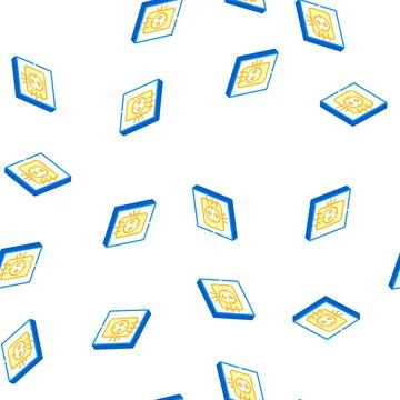 Socket repair isometric icon seamless pattern sign Stock Illustration