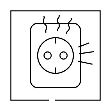 Socket repair line icon vector illustration line Stock Illustration