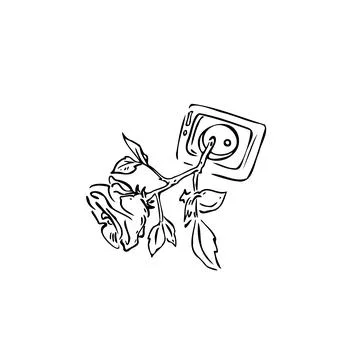 Socket, rose vector illustration art hand draw . Stock Illustration