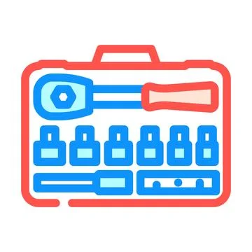 Socket set car repair tool color icon vector illustration Stock Illustration