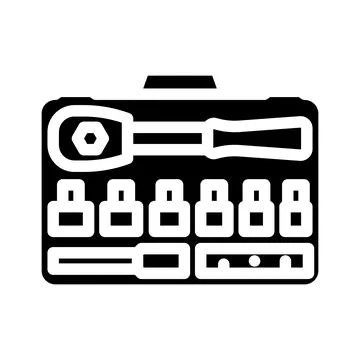 Socket set car repair tool glyph icon vector illustration Stock Illustration