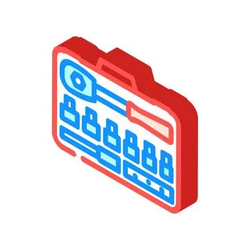 Socket set car repair tool isometric icon vector illustration Stock Illustration