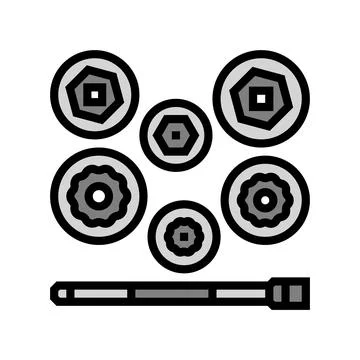 Socket set car repair tool color icon vector illustration Stock Illustration