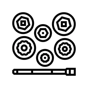 Socket set car repair tool line icon vector illustration Stock Illustration