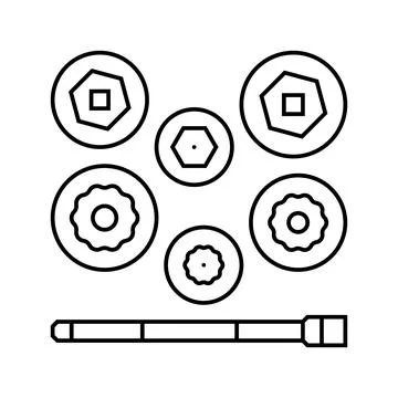Socket set car repair tool line icon vector illustration Stock Illustration