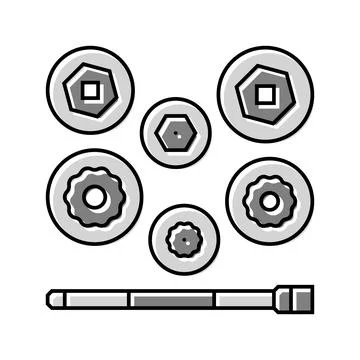 Socket set car repair tool color icon vector illustration Stock Illustration