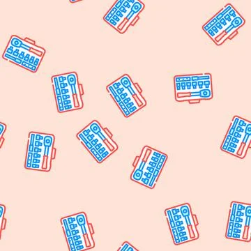 Socket set car repair tool vector seamless pattern Stock Illustration