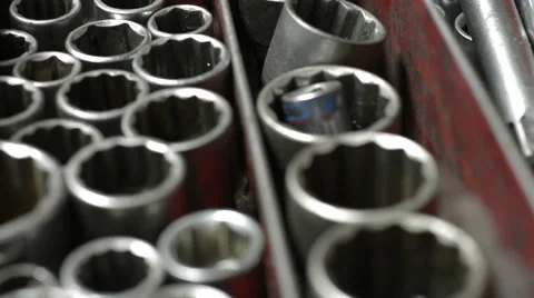 Socket set industrial tools. Stock Footage 65029631