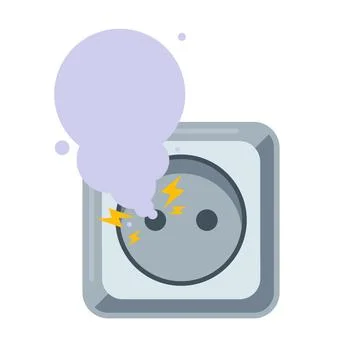 Socket smoke with sparks. Stock Illustration