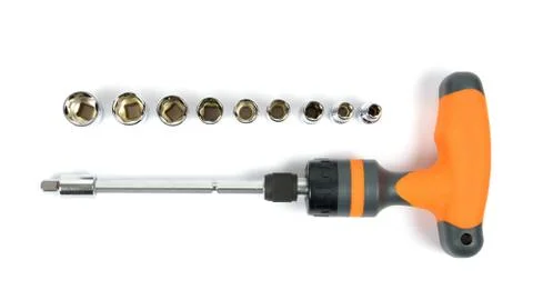 Socket spanner set on white background Stock Photos