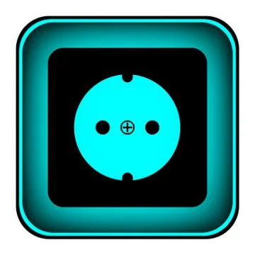 Socket symbol button Illustrazione stock