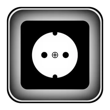Socket symbol button Stock Illustration