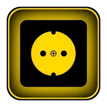 Socket symbol button Stock Illustration