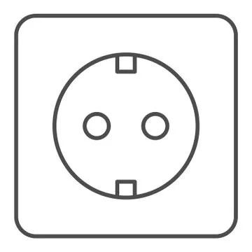 Socket thin line icon. Electrical vector illustration isolated on white. Power 스톡 일러스트