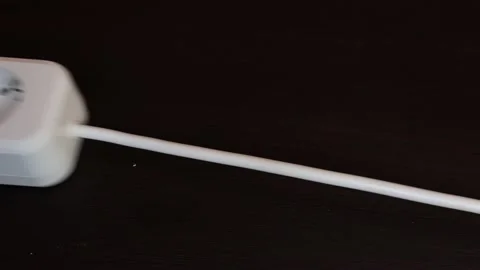 Socket with three connectors for equipment. The carrier is white Stock Footage 230682012