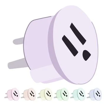 Socket travel adapter vector cartoon graphic イラスト素材