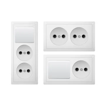 Socket Type C with switch. Power plug. Receptacle from South America. イラスト素材