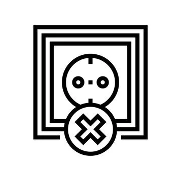 Socket use prohibition kids line icon vector illustration イラスト素材