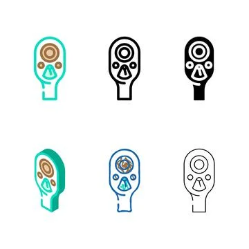 Socket variations wrench color icon vector Stock Illustration