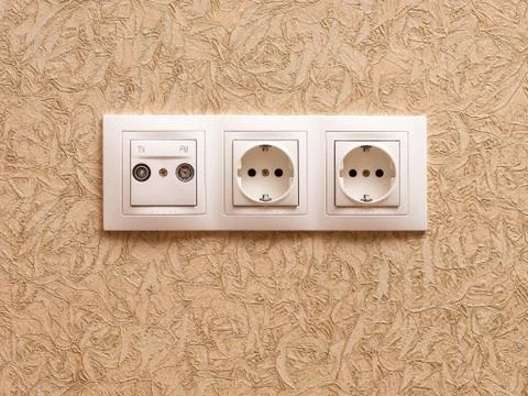 Socket on the wall Stock Photos