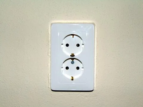 Socket on a wall - power Stock Photos
