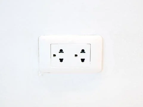 Socket on the wall white Stock Photos