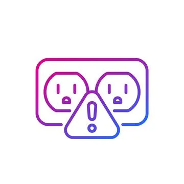 Socket warning line icon on white 스톡 일러스트