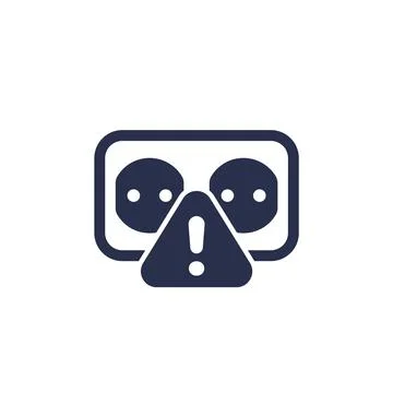 Socket warning, power outlet icon on white Stock Illustration
