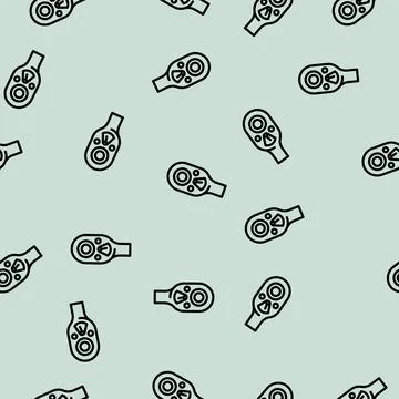 Socket wrench line vector seamless pattern Stock Illustration