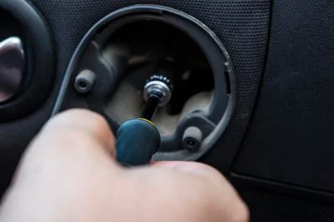 Socket wrench with replaceable head. Car repair. Stock Photos