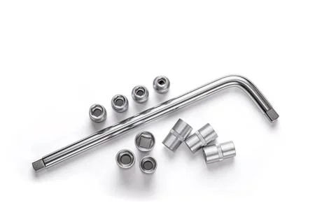 Socket wrench set on white background Socket wrench set isolated on white ... Stock Photos