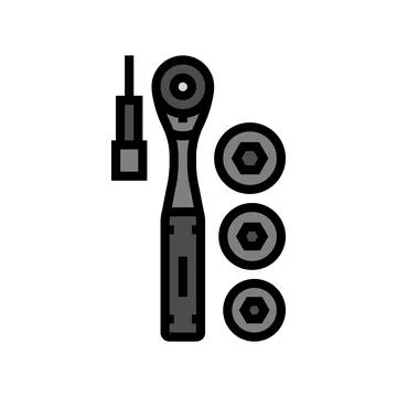 Socket wrench tool color icon vector illustration Stock Illustration